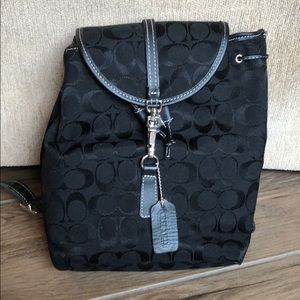 Coach Cowhide Backpack Black